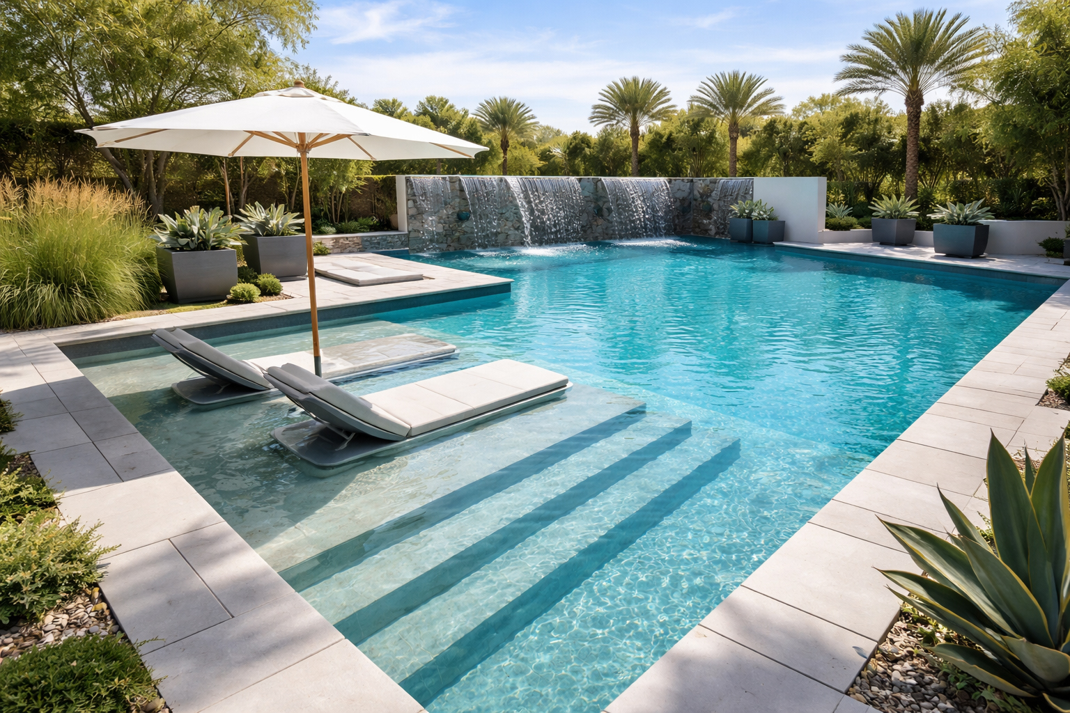 Pool Look In Pool Entry: Steps That Make Getting Into the Water Beautiful